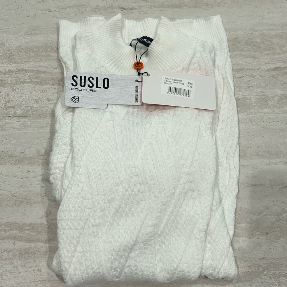 Suslo Couture Men's white sweater XXL